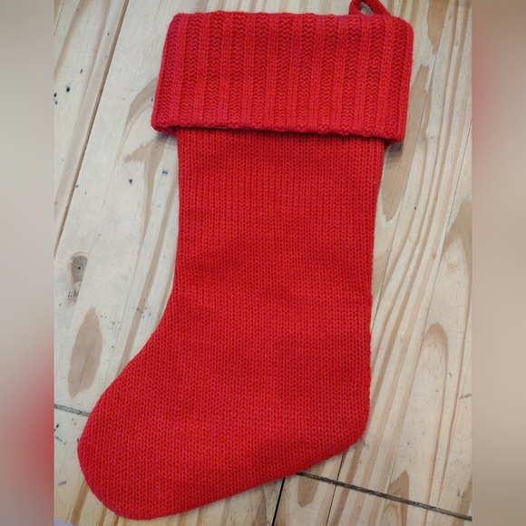 Monogramed K Red Knit Christmas Stocking - Picture 2 of 4
